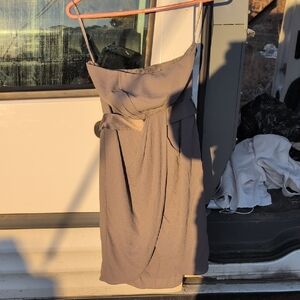 White by Vera Wang Taupe Spaghetti-Strap Mini Dress